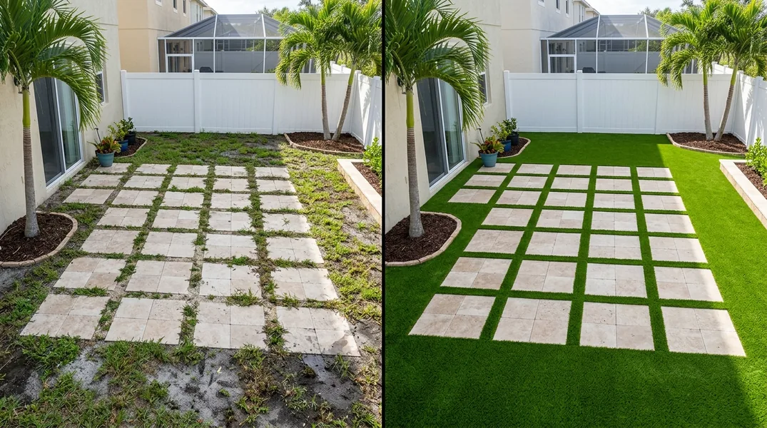Result artificial grass installation in Port St. Lucie - Port St. Lucie Artificial Grass Installation