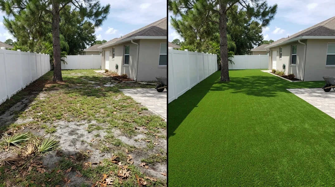 Result artificial grass installation in Port St. Lucie - Port St. Lucie Artificial Grass Installation